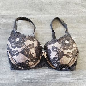 Black Nude Laced VS Demi Bustier Bra